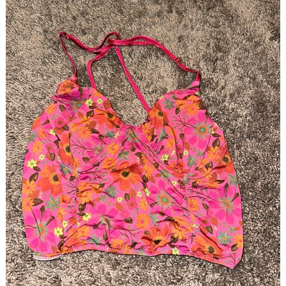 NATURAL LIFE Pink Floral Crop Top